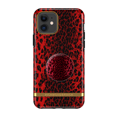 Richmond & Finch Case Red Leopard + Matching PopGrip